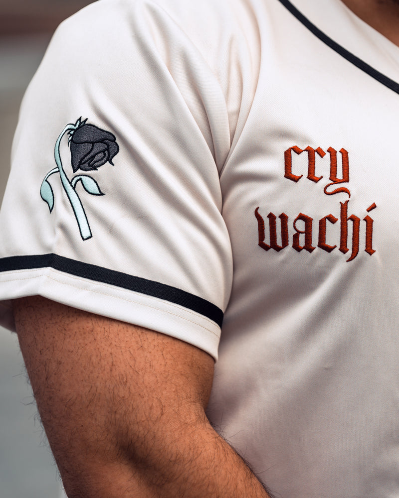 Cry Wachi - Embroidered Off-White Jersey